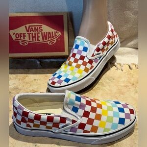 VANS CHECKERBOARD SLIP-ON SHOES